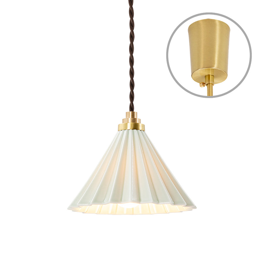 ORIGAMI LAMP Pendant Brown Cord/Matte Green