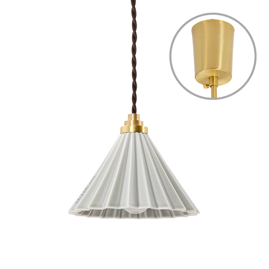 ORIGAMI LAMP Pendant Brown Cord/Matte Gray