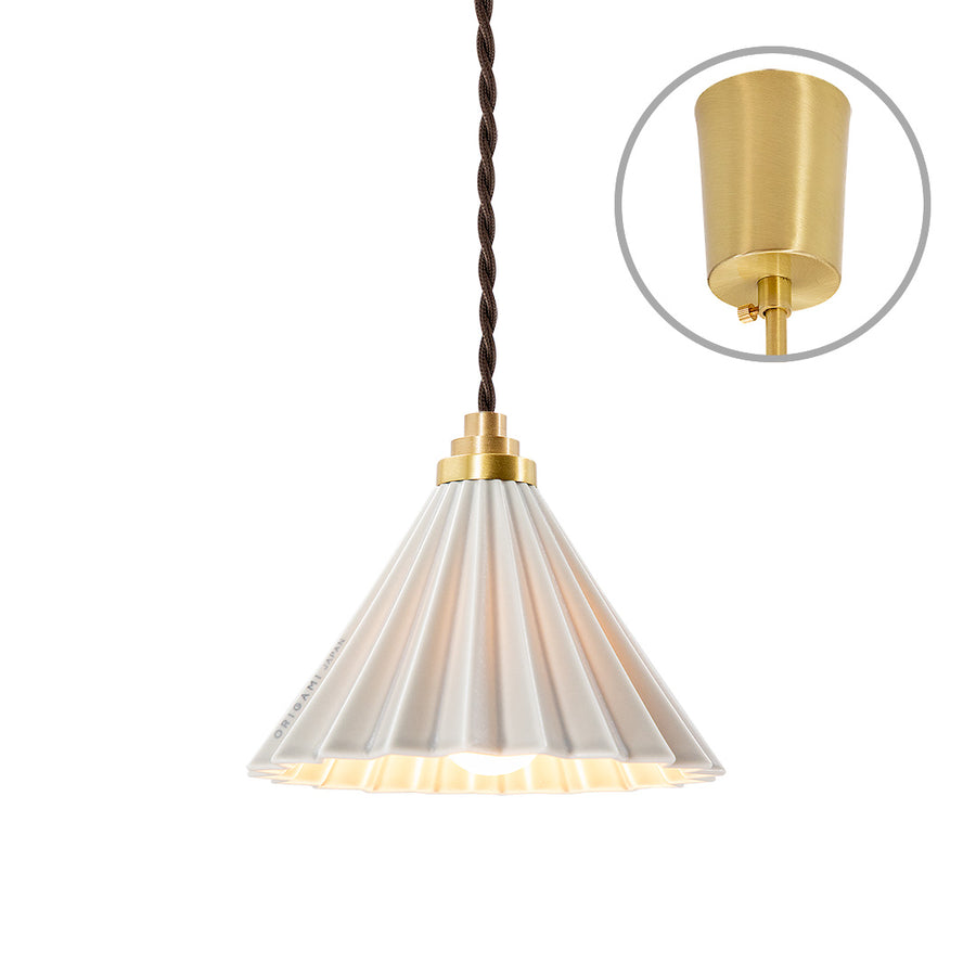 ORIGAMI LAMP Pendant Brown Cord/Matte Gray