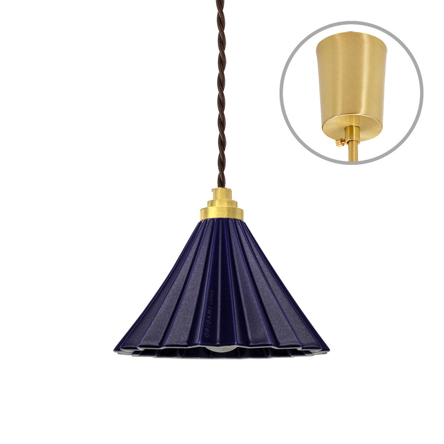 ORIGAMI LAMP ペンダント ブラウンコード/マットネイビー