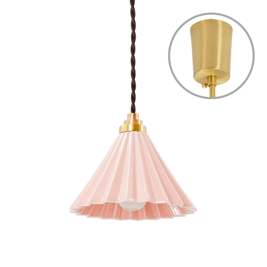 ORIGAMI LAMP Pendant Brown Cord/Pink