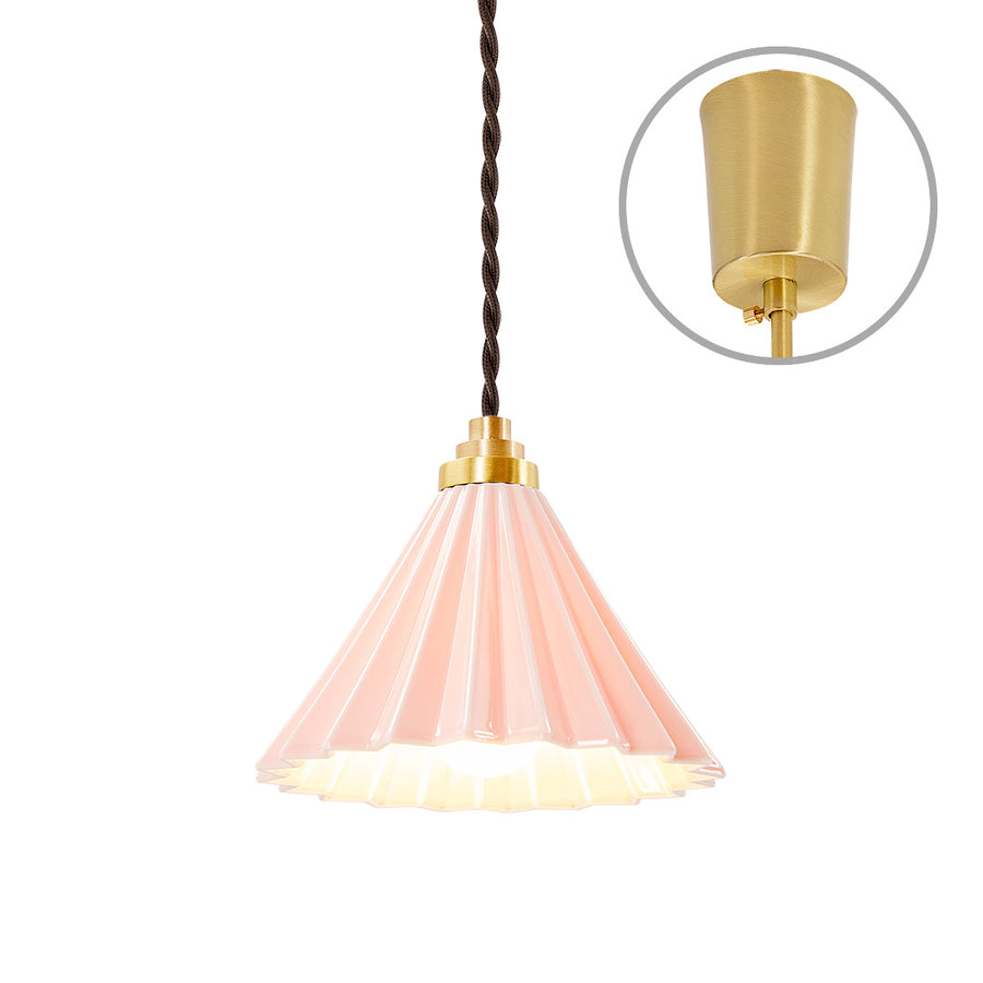 ORIGAMI LAMP Pendant Brown Cord/Pink