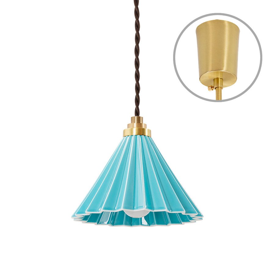 ORIGAMI LAMP Pendant Brown Cord/Turquoise