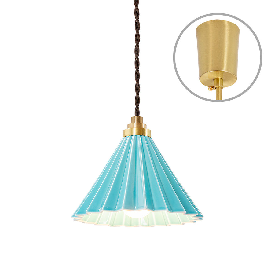 ORIGAMI LAMP Pendant Brown Cord/Turquoise