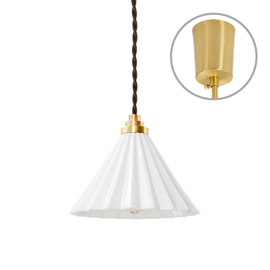 ORIGAMI LAMP Pendant Brown Cord/White
