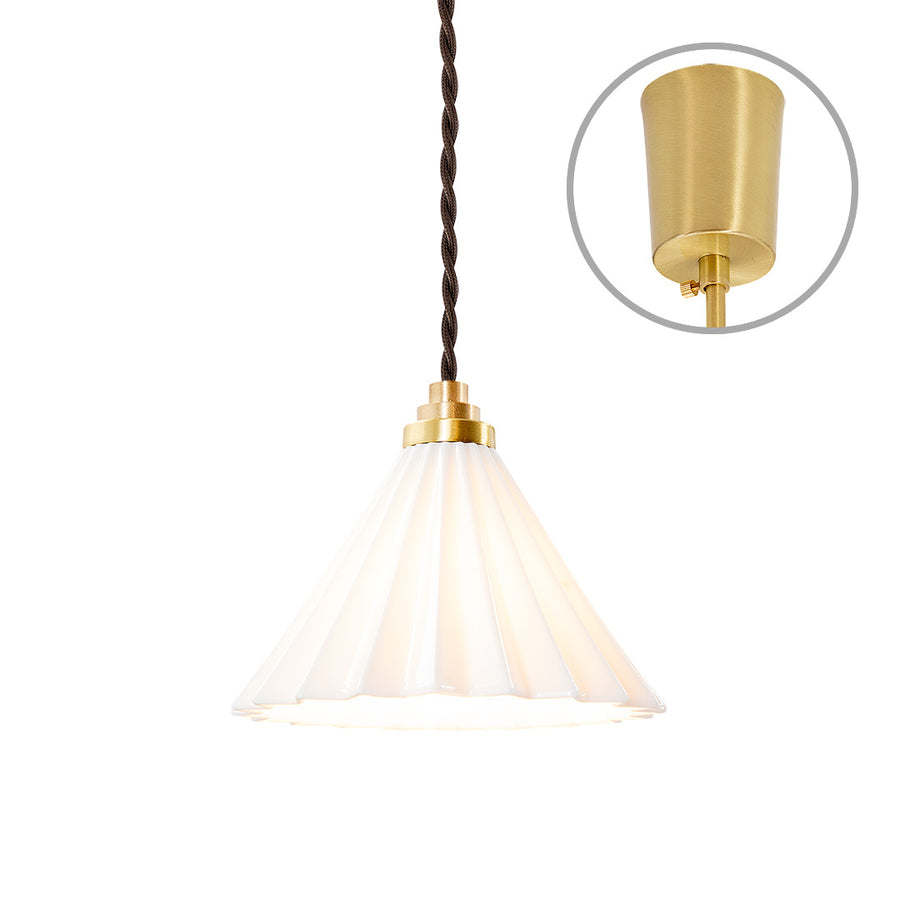 ORIGAMI LAMP Pendant Brown Cord/White