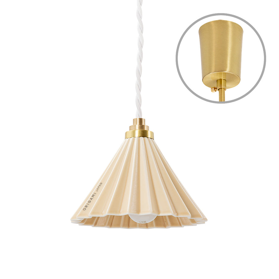 ORIGAMI LAMP Pendant White Cord/Matte Beige
