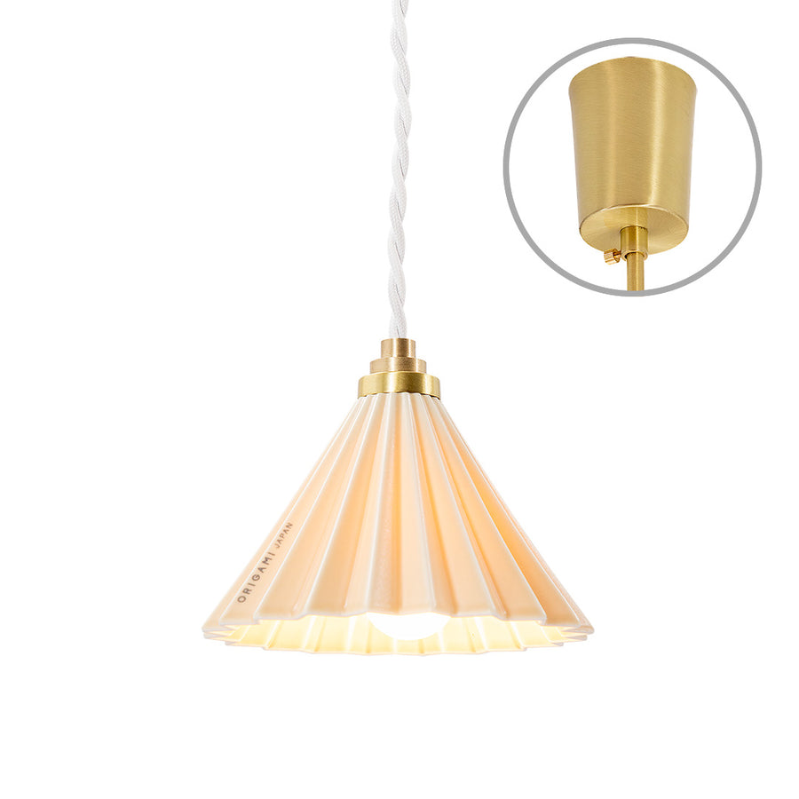 ORIGAMI LAMP Pendant White Cord/Matte Beige