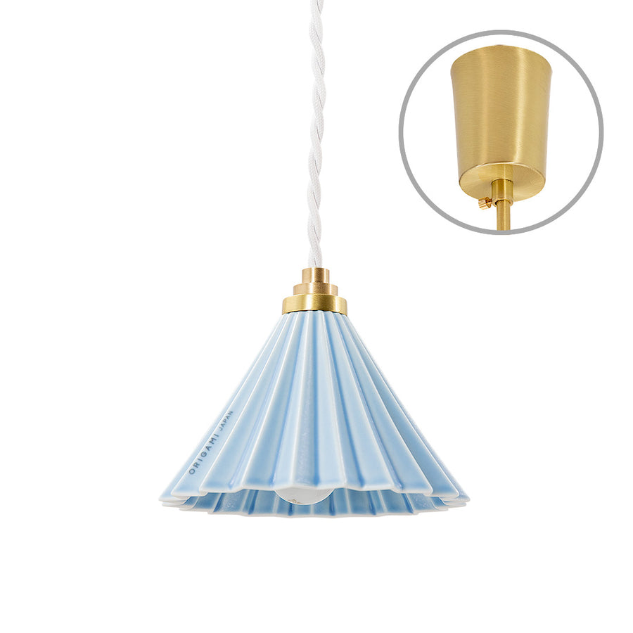 ORIGAMI LAMP Pendant White Cord/Matte Blue