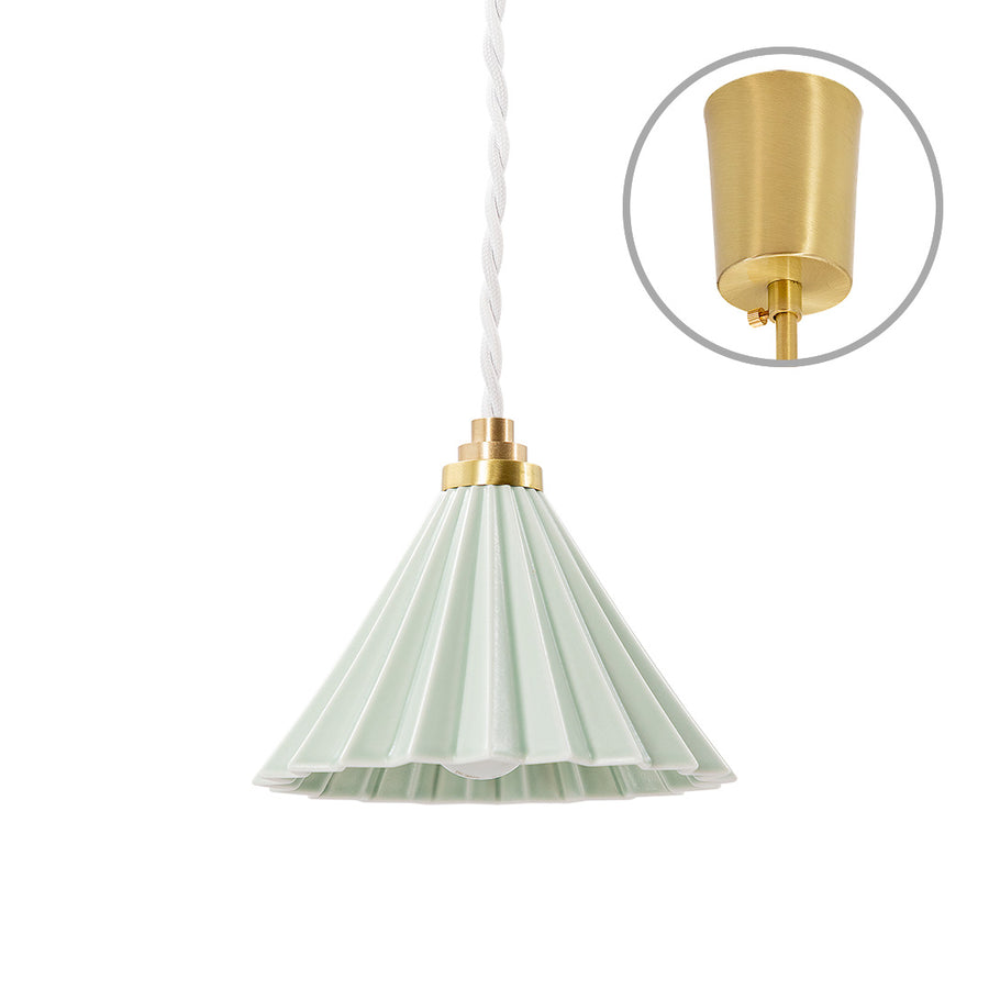 ORIGAMI LAMP Pendant White Cord/Matte Green