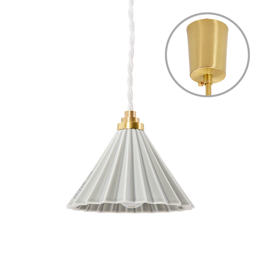 ORIGAMI LAMP Pendant White Cord/Matte Gray