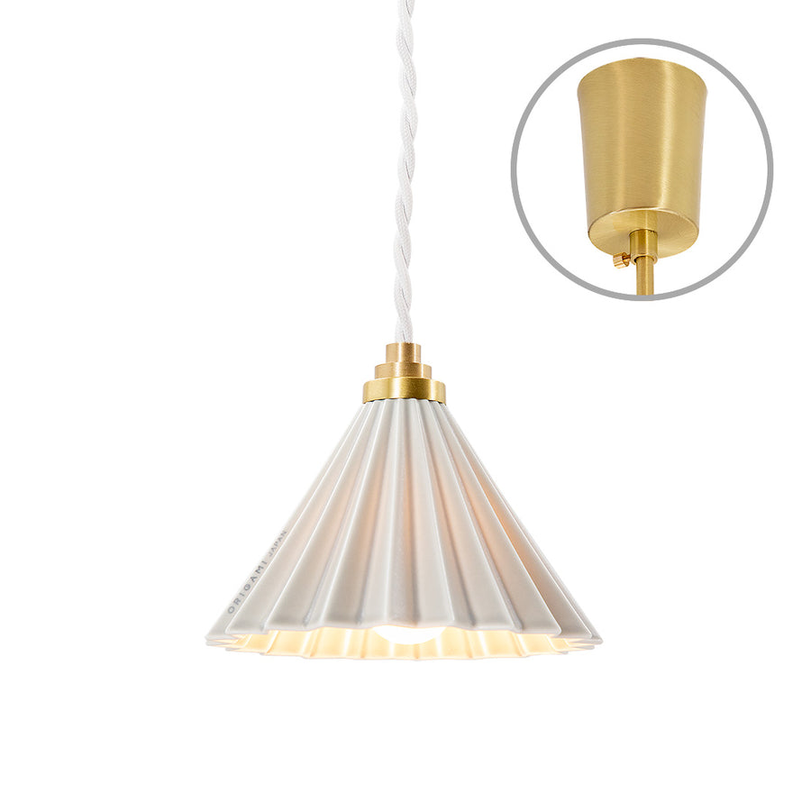 ORIGAMI LAMP Pendant White Cord/Matte Gray