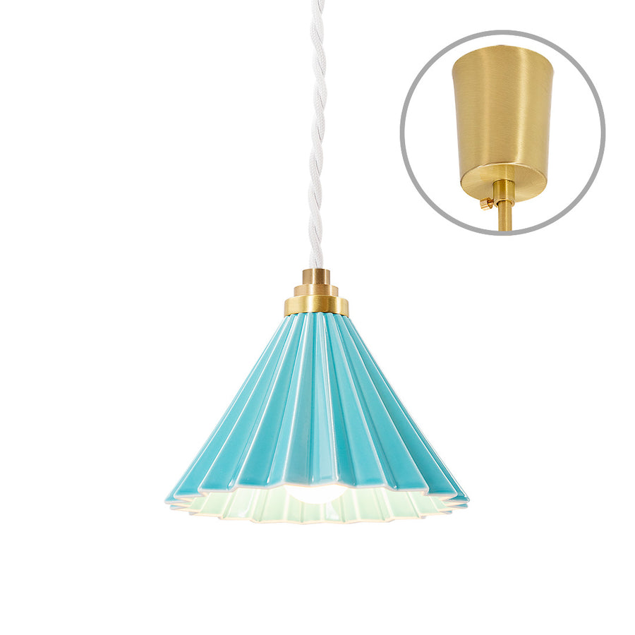 ORIGAMI LAMP Pendant White Cord/Turquoise