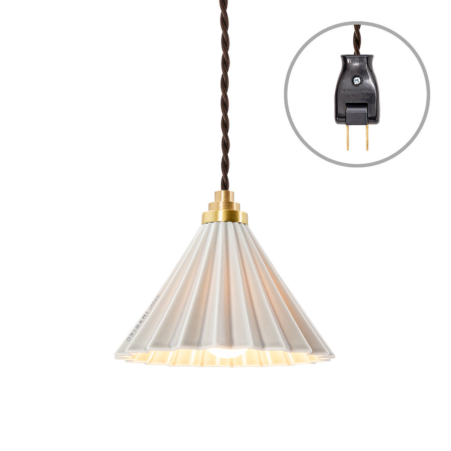 ORIGAMI LAMP Plug Brown Cord/Matte Gray
