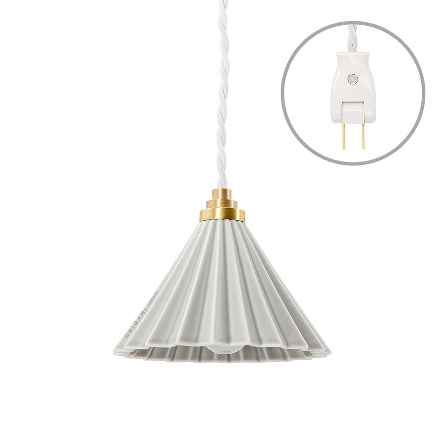 ORIGAMI LAMP Plug White Cord/Matte Gray