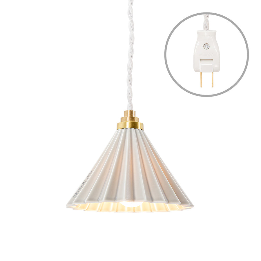 ORIGAMI LAMP Plug White Cord/Matte Gray