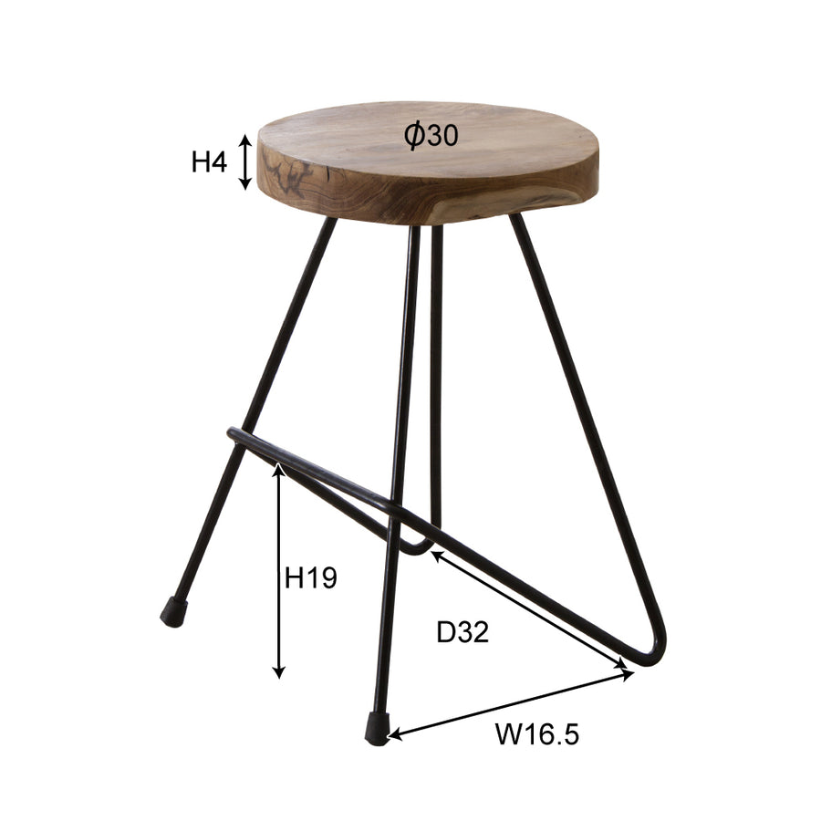 Round Stool Brown