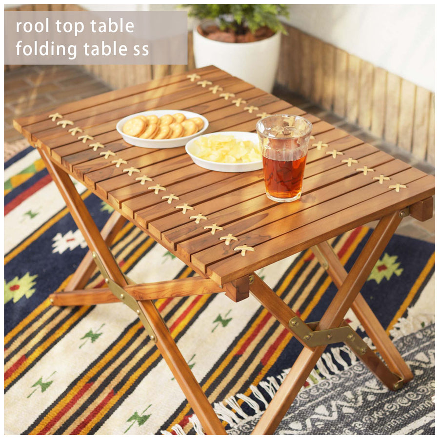 Roll Top Table Brown