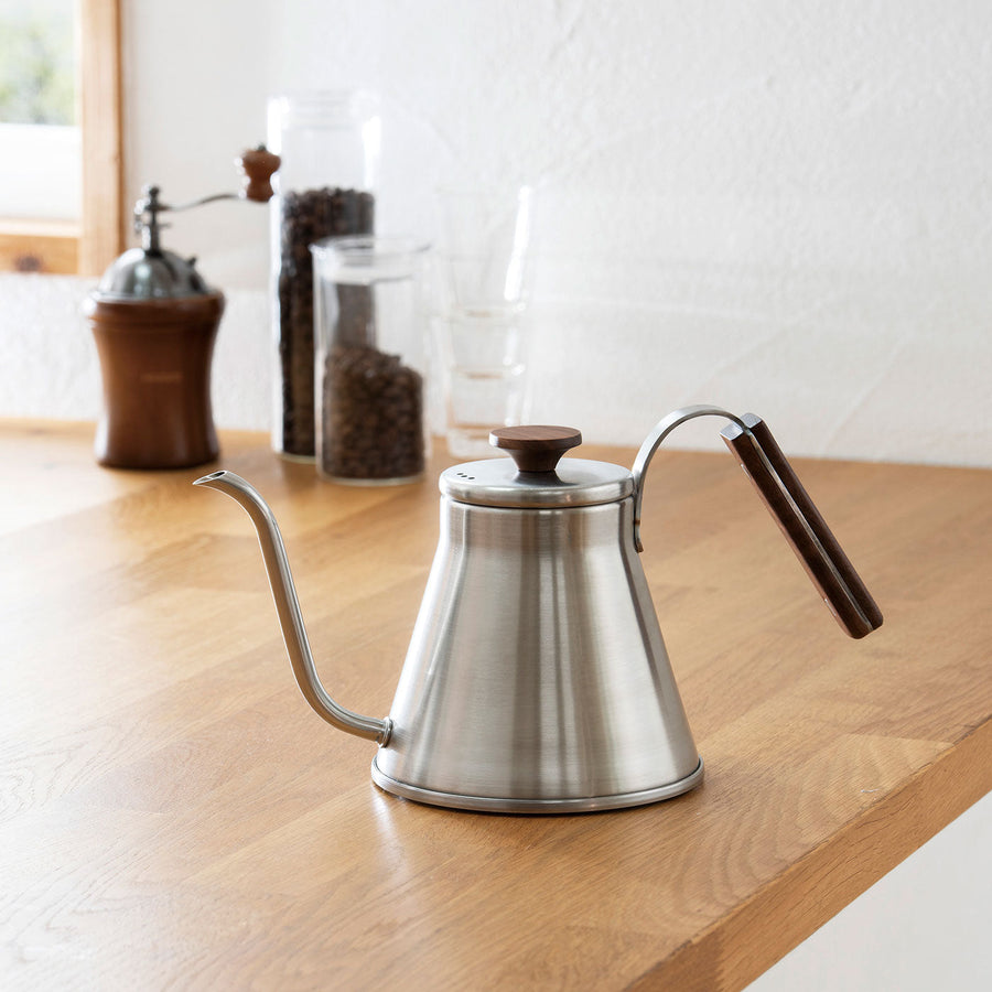 V60 ドリップケトル・ウッド 120ml ヘアラインシルバー