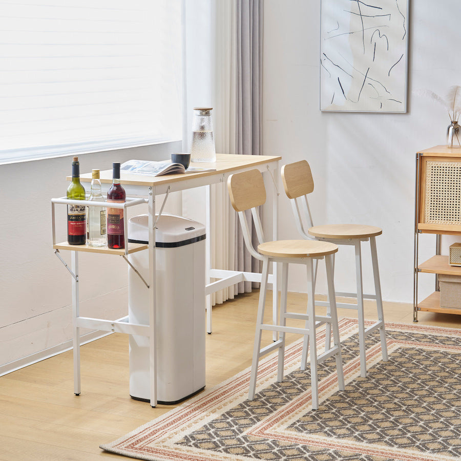 Solid wood folding counter 3-piece set