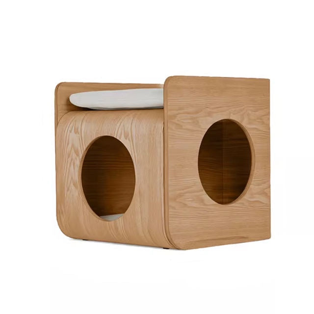 Wooden Dome Cat House Side Table