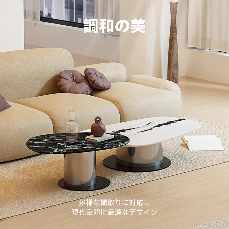 Monochrome ceramic center table