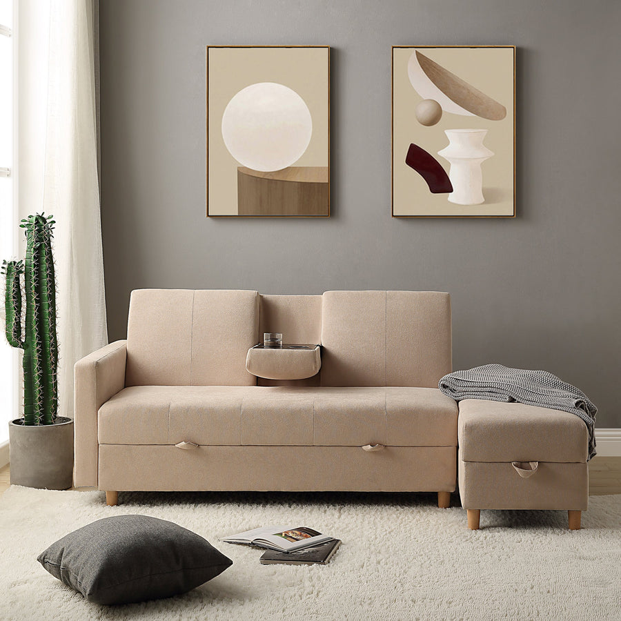 Multifunctional 3-seater sofa with storage