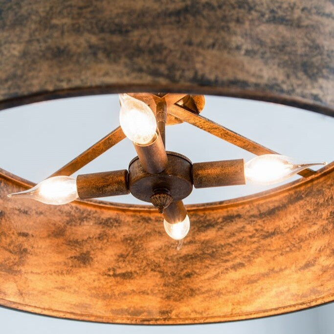 Modern steel 4-light chandelier