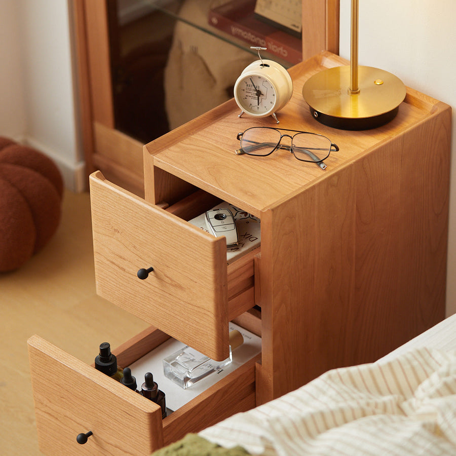 Cherry Wood Slim Night Table