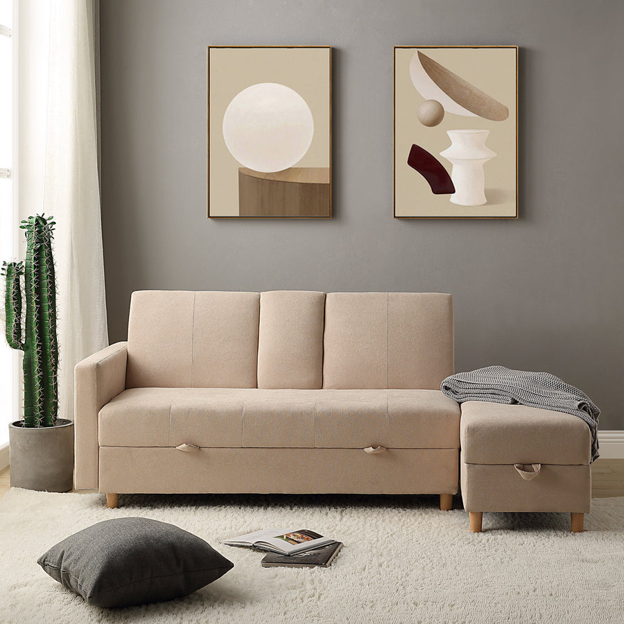 Multifunctional 3-seater sofa with storage