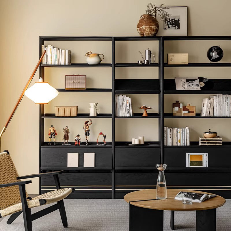 White ash wood natural wood combination bookshelf