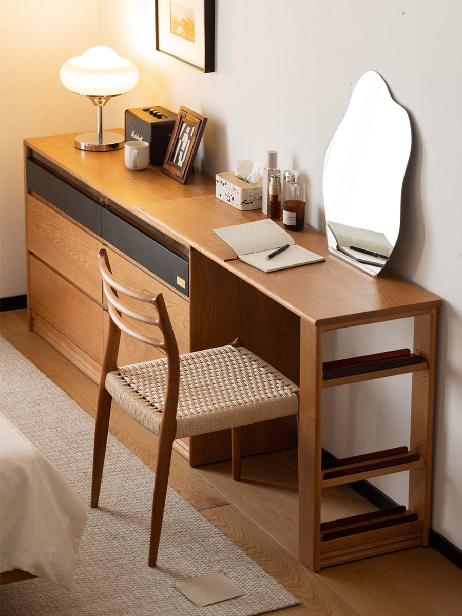 Wooden extendable dresser with storage