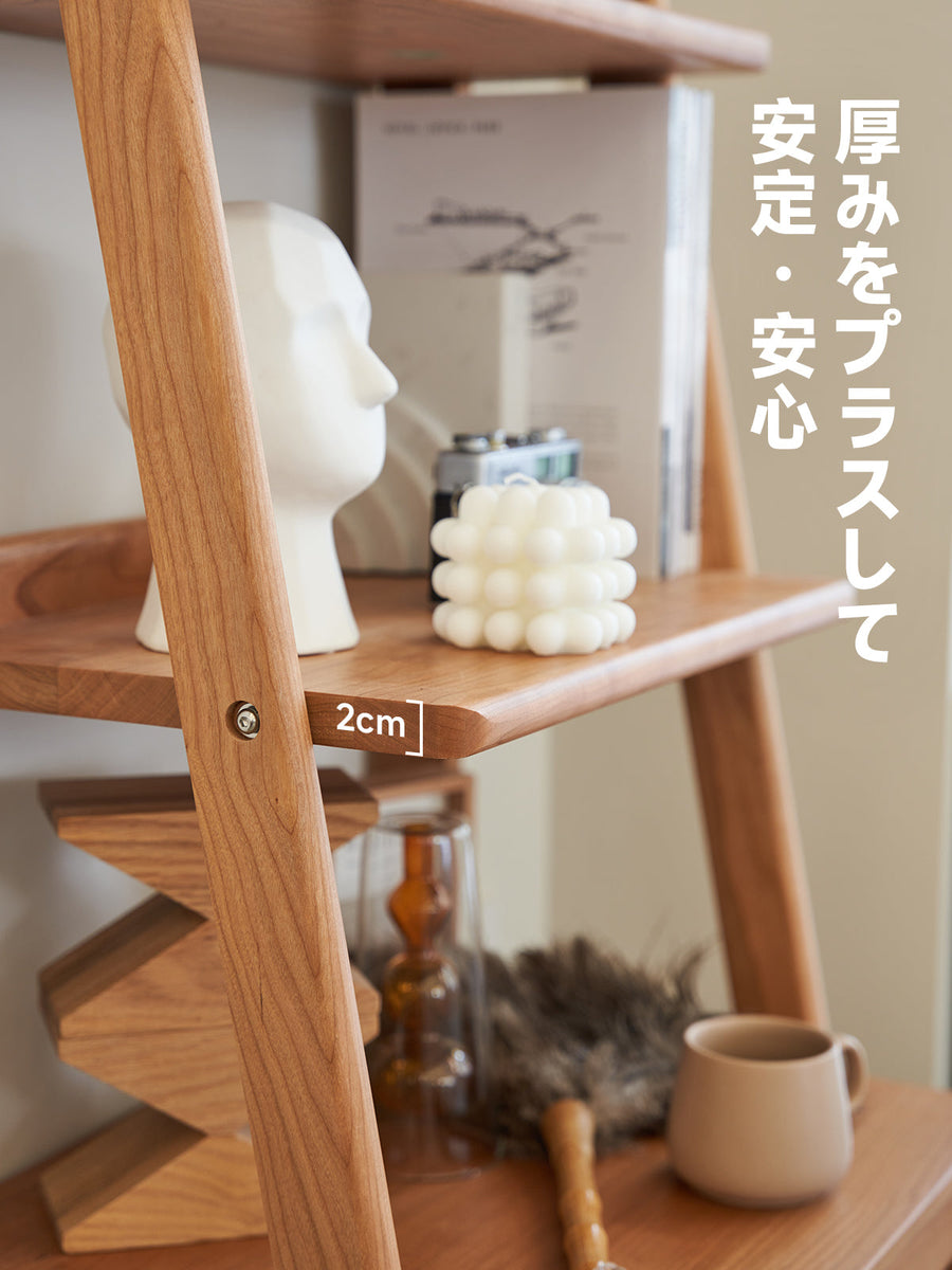 Open wood rack with mall glass door