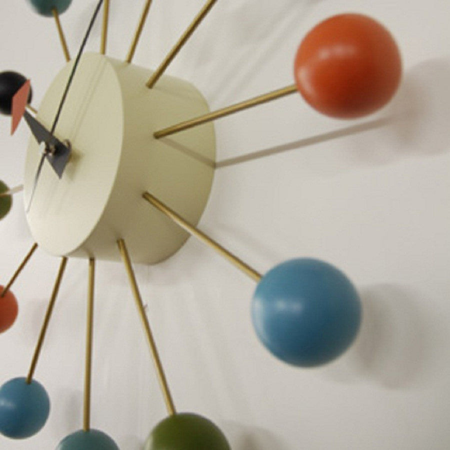 Pop Design Wood Ball Steel Needle Wall Clock