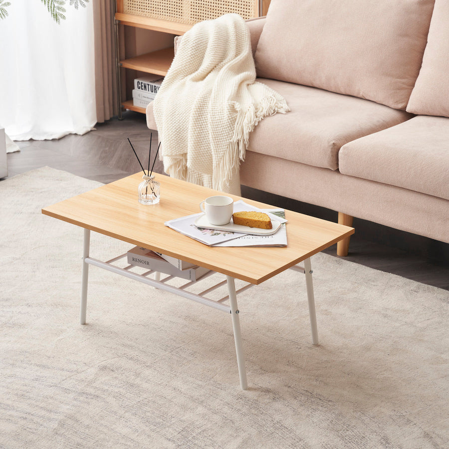 Natural style wooden low table