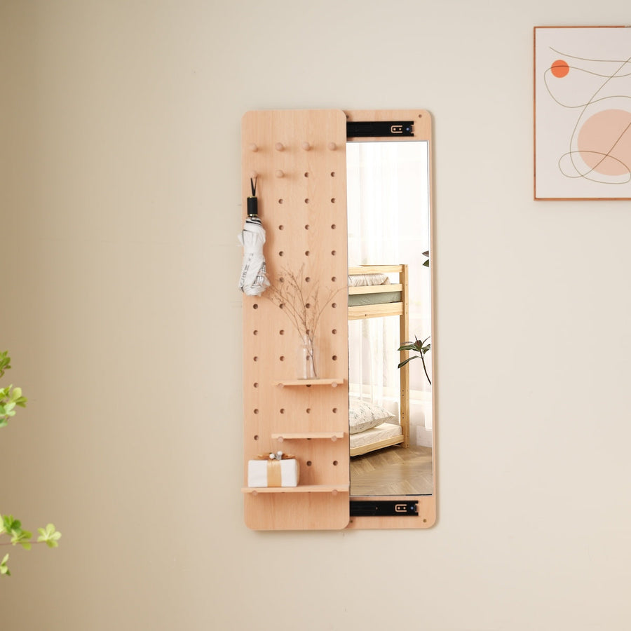 Multifunctional wall storage with long mirror