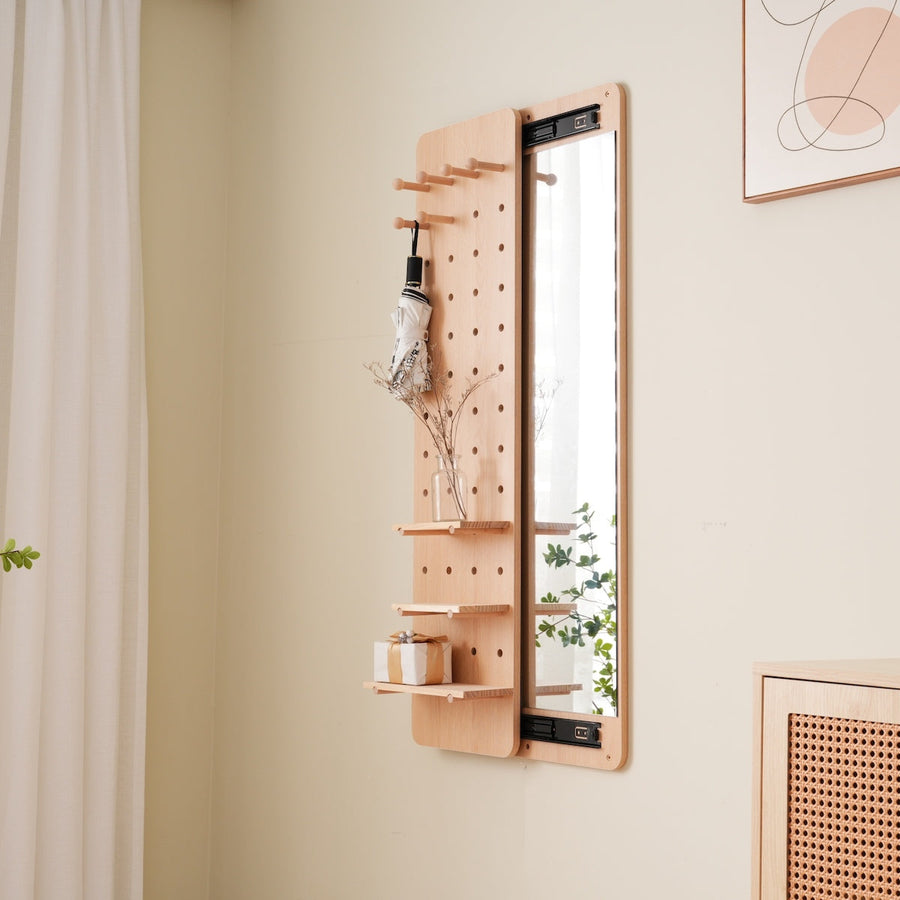 Multifunctional wall storage with long mirror