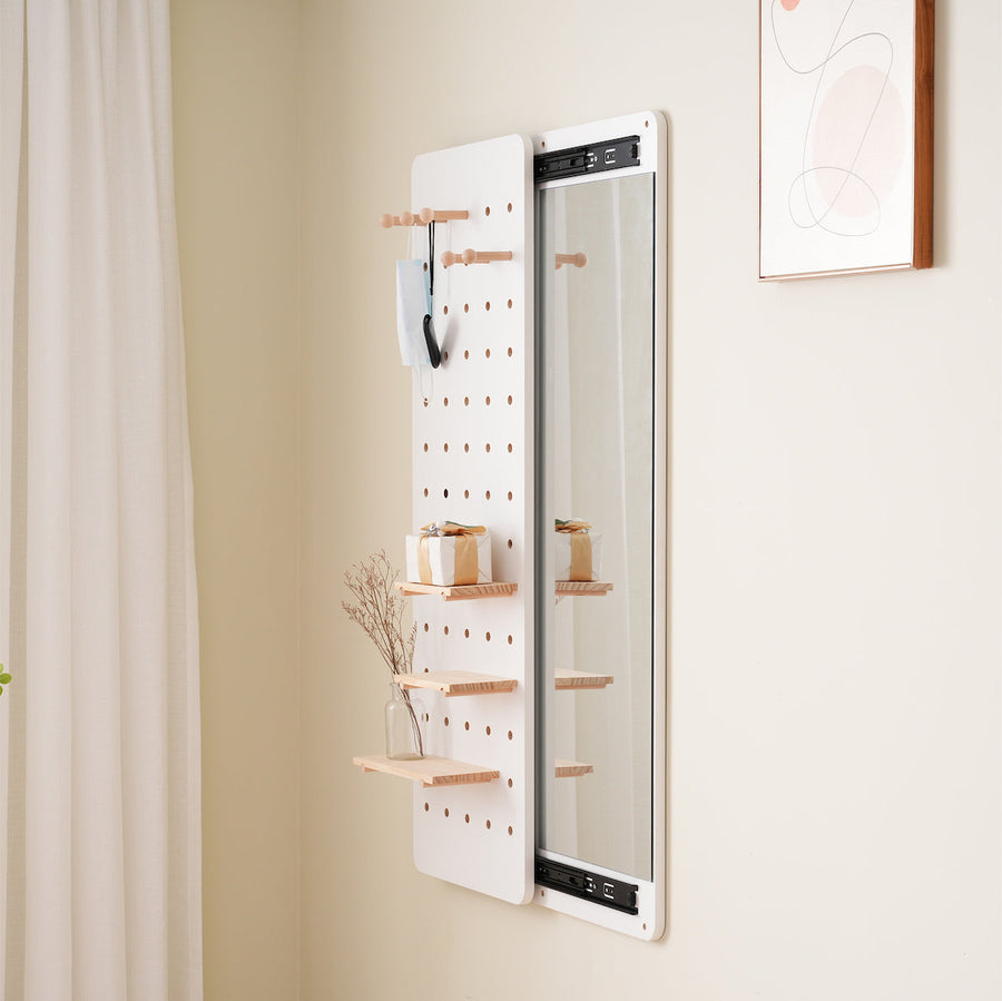 Multifunctional wall storage with long mirror