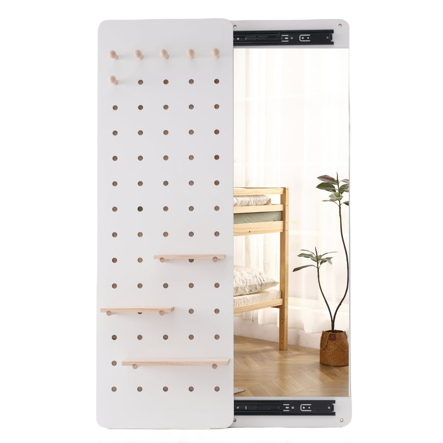 Multifunctional wall storage with long mirror