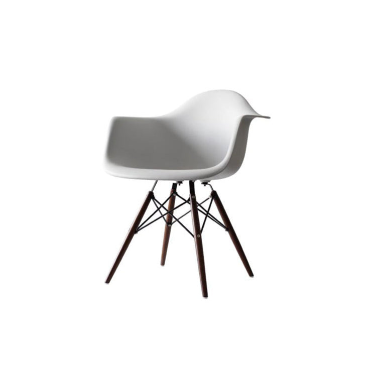 Modern Plastic Arm Shell Wooden Leg Dining Chair Chair