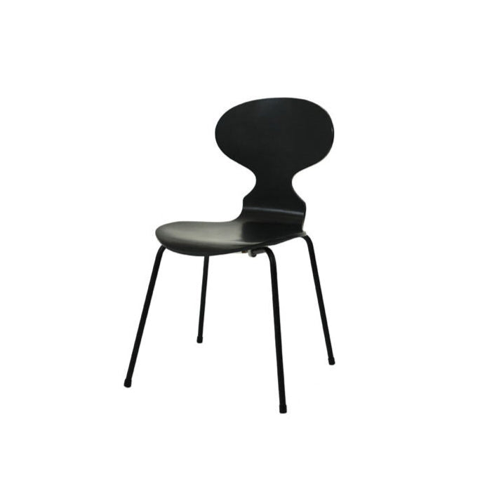 Modern wooden seat steel legs stackable dining ant chair