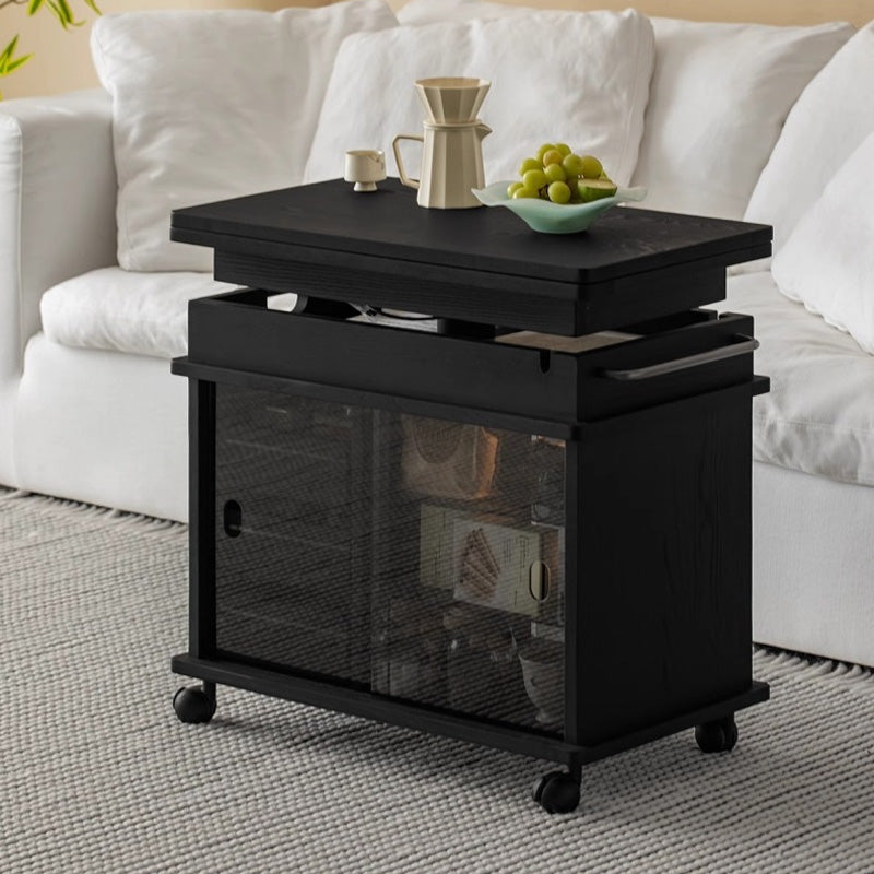 White ash wood modern lift-up low table