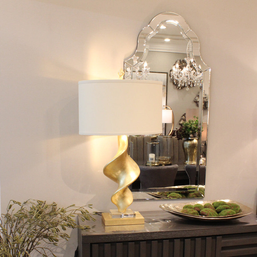 Luxury Gold Pillar Table Lamp