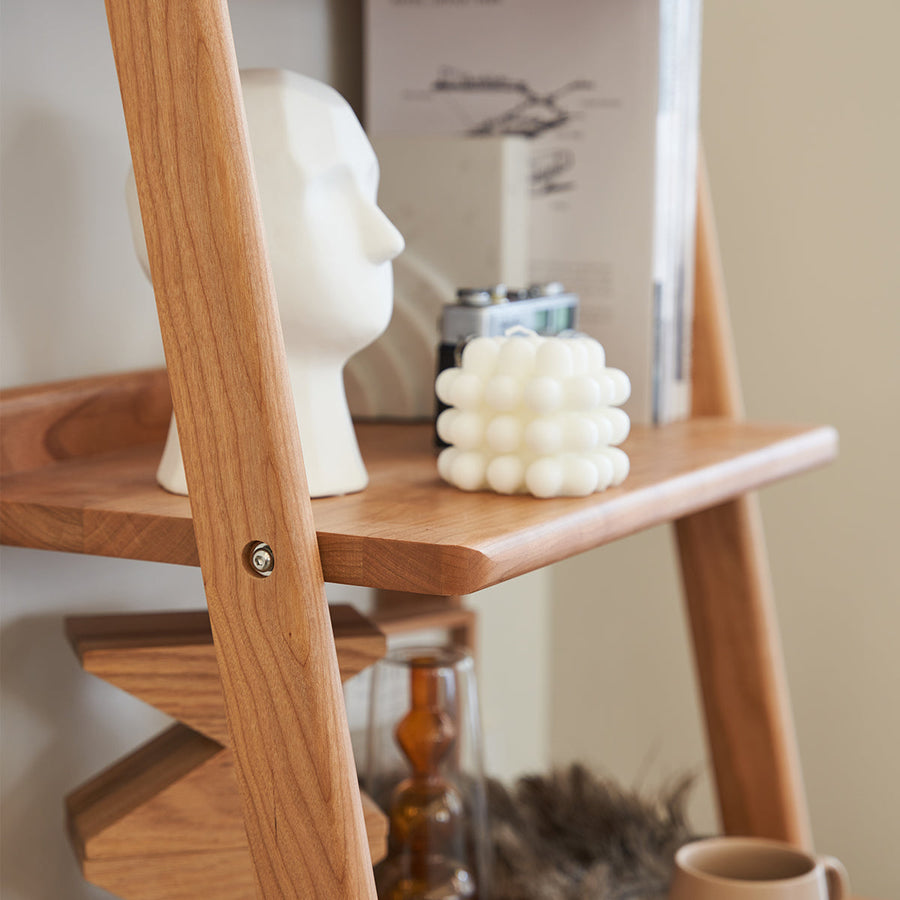 Open wood rack with mall glass door