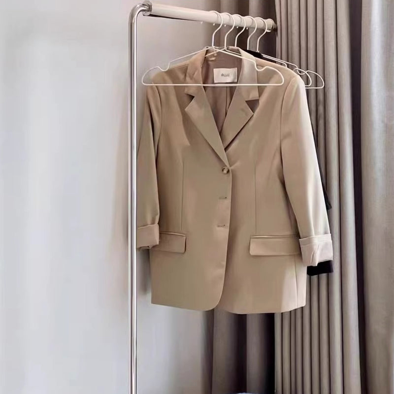 Leather clothes rack with casters