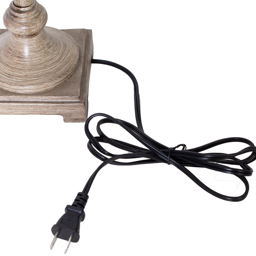 Antique style natural color pillar table lamp