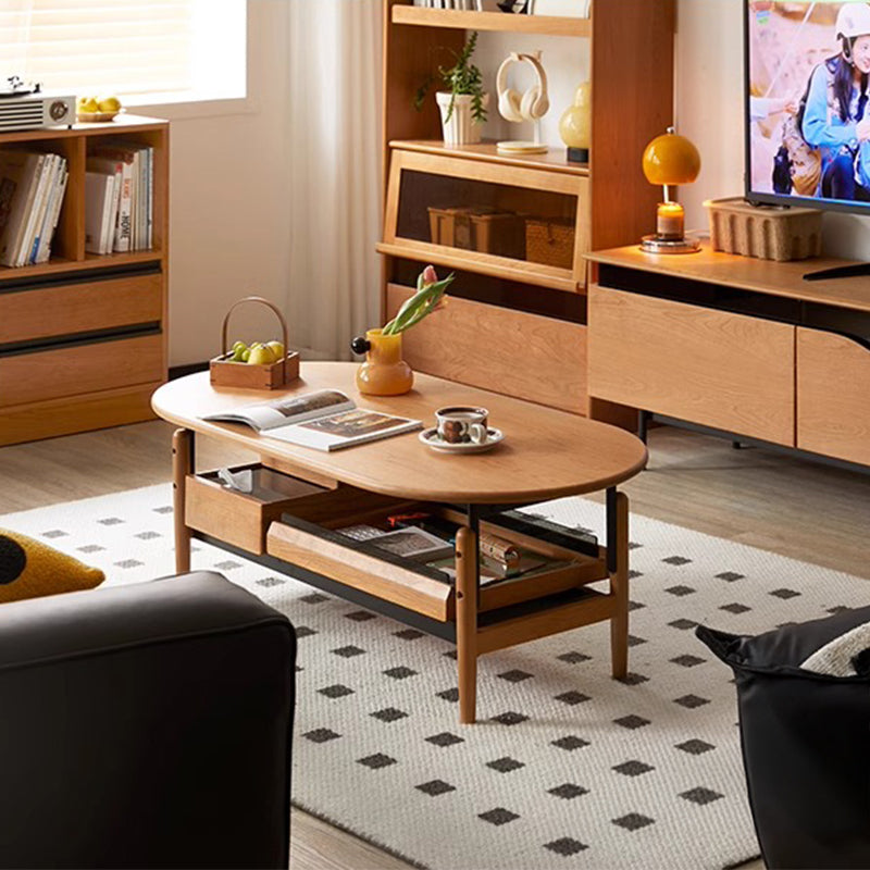 Cherry wood natural wood coffee table