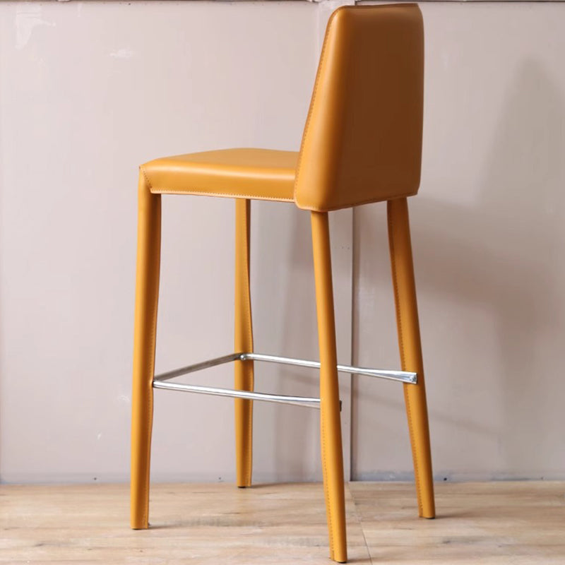 Leather-like high-back counter chair