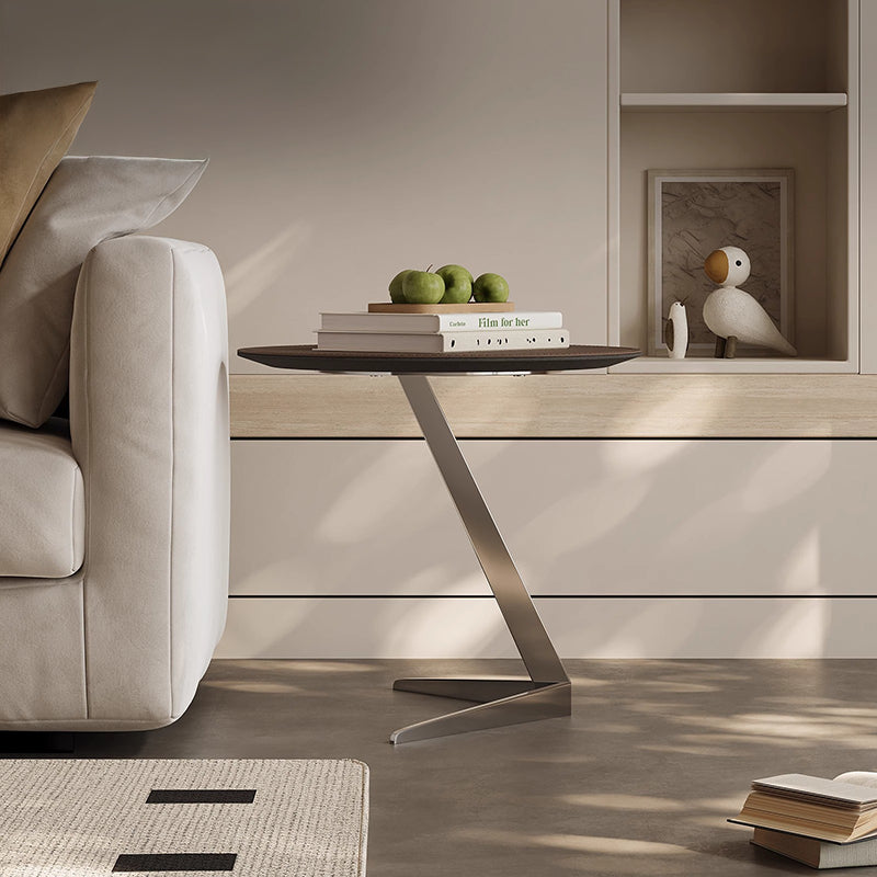 Saddle Leather Round Table