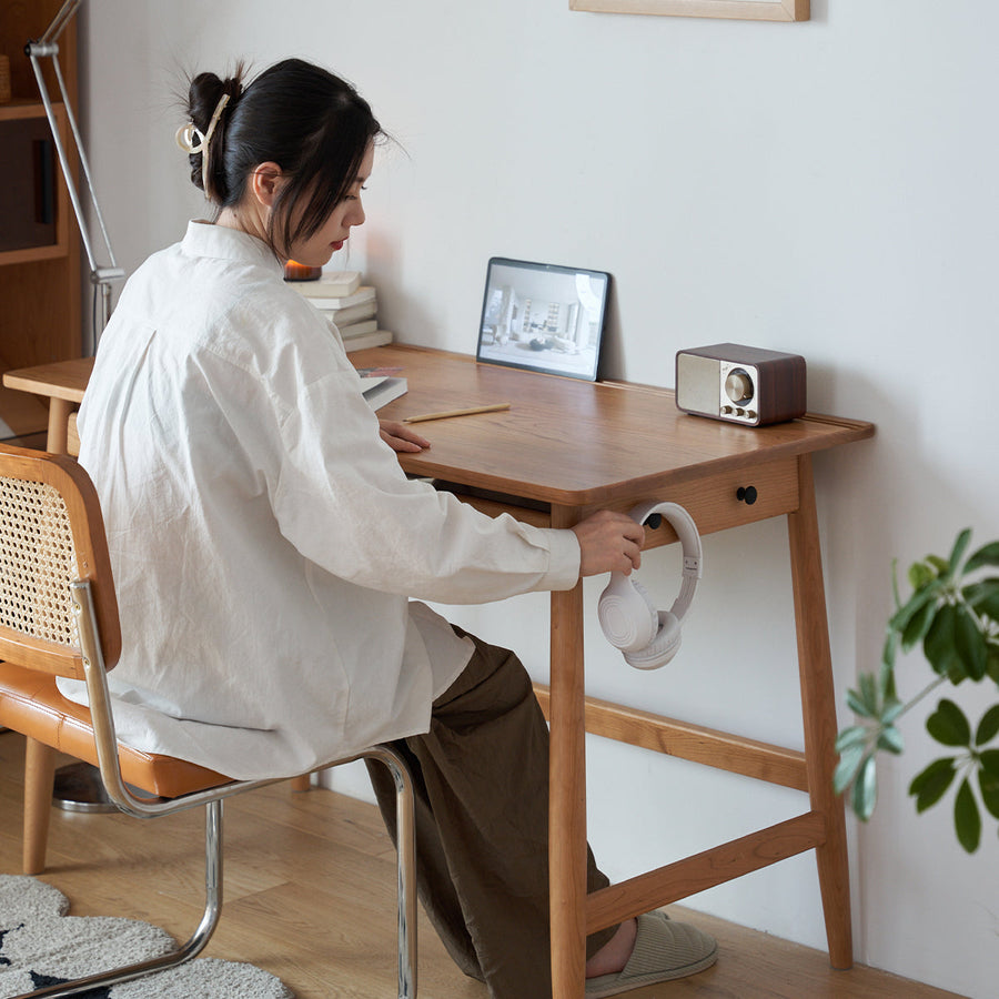 Multi-use compact wooden desk